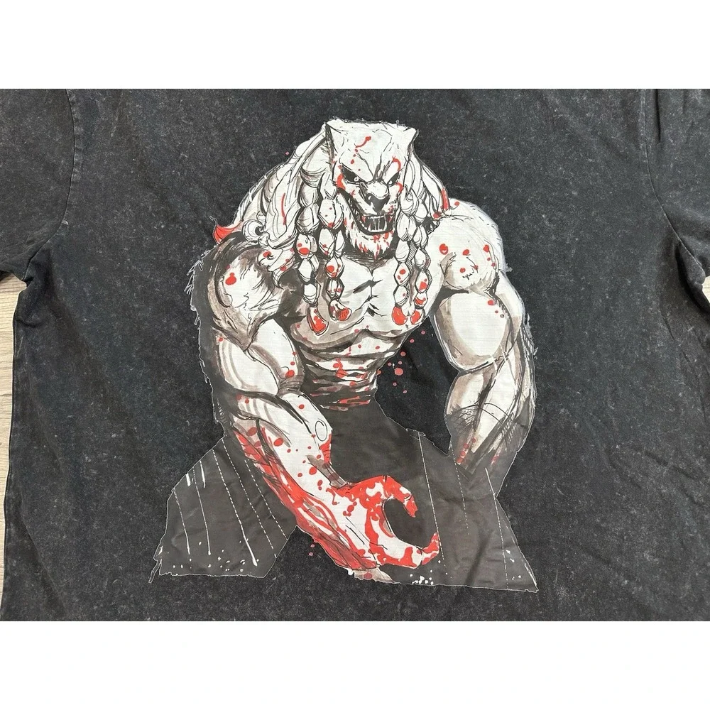 Men's Vintage Style Black Washed Invincible Battle Beast 2XL T-Shirt 100% Cotton